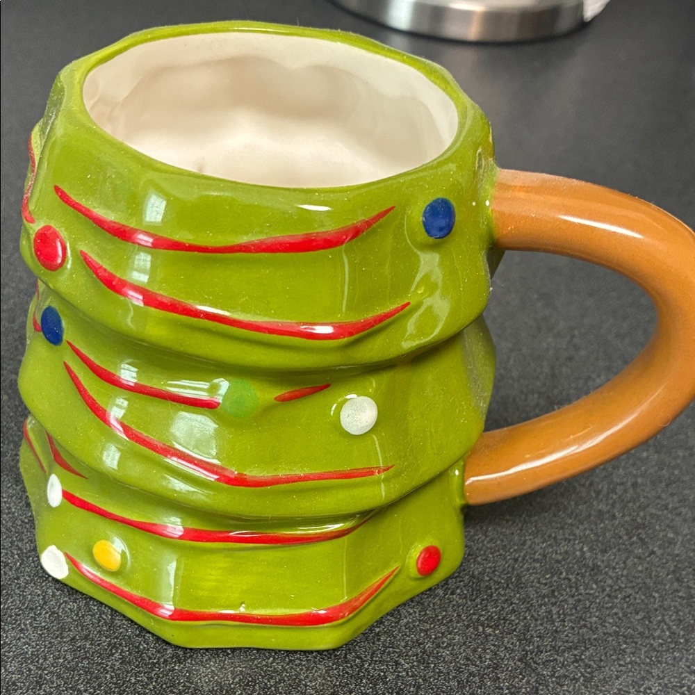Festive Green Mug with Colorful Dots